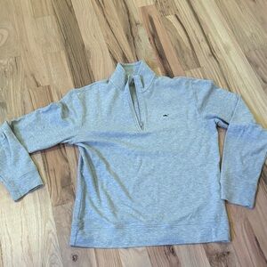 Vineyard Vines Light Gray Zip-Up Sweater